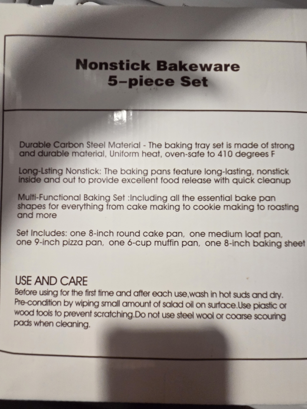 Small Bakeware Set. New In Box - Picture 3 of 3